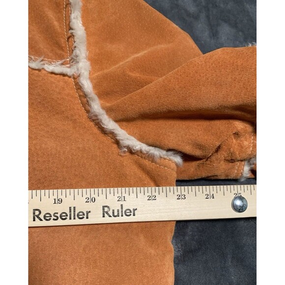 Vintage Wilsons Maxima Women Jacket XL Orange Zip Front Faux Fur Penny Lane Flaw - Picture 12 of 16